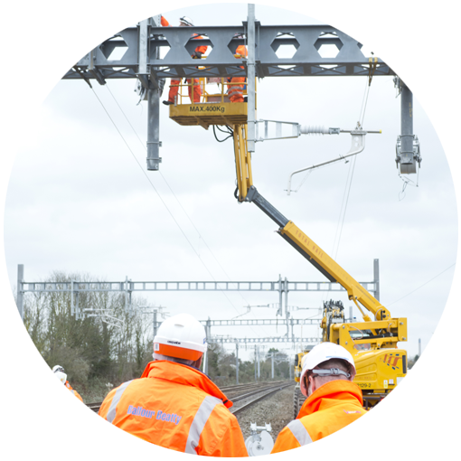 Photo of the electrification of railway lines between Stockley Junction and Maidenhead